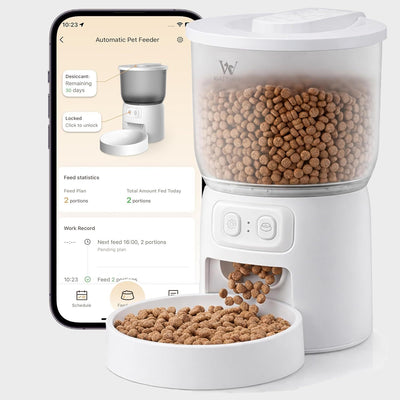 Automatic Cat & Dog Feeder – WiFi App Control, Timed Dry Food Dispenser